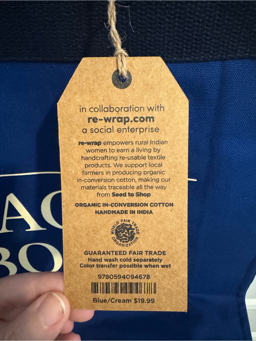 Barnes & Noble Blue 'A Bag of Books' Canvas Tote - Picture 2 of 2